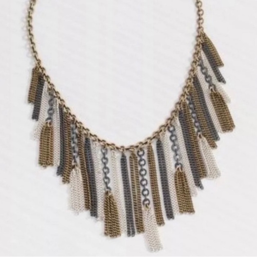 Silpada Gorgeous Vintage 925 Sterling Silver Brass & Hematite Fringe Necklace - Picture 6 of 6